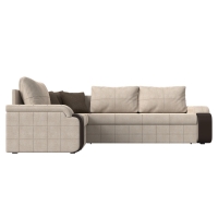 Угловой диван Николь (рогожка бежевый коричневый) - Изображение 1